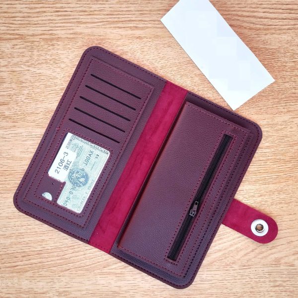Dunbollu Slim Long PU Leather Wallet for Men