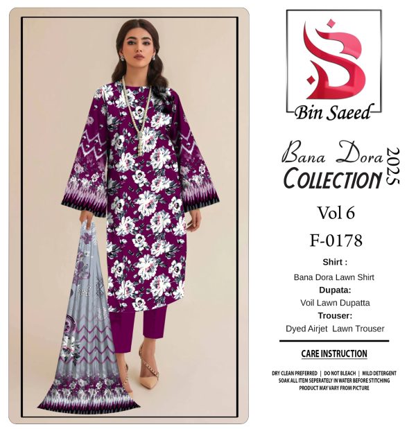 ✨ Binsaeed❤️ Bana Dora 3piece Unstitched
