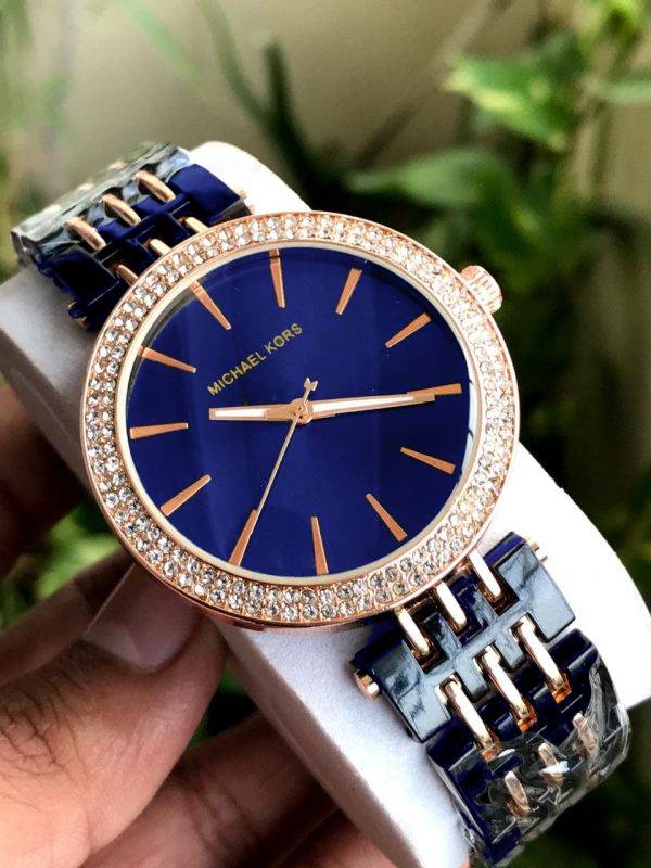 Michael Kors Pink Dial Crystal-Studded Ladies Watch