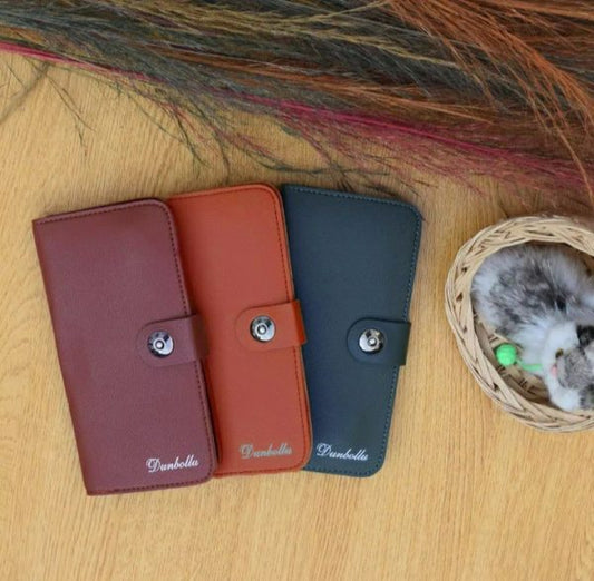 Dunbollu Slim Long PU Leather Wallet for Men