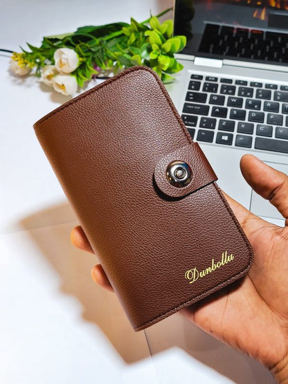 Dunbollu Slim Long PU Leather Wallet for Men