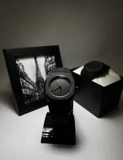 Full Black Aura Quartz Watch – Minimalist Premium Analog