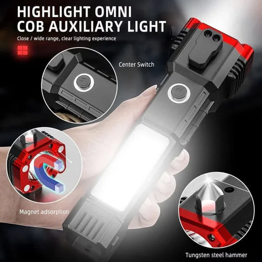 Multifunctional LED Torch with Tactical Hammer